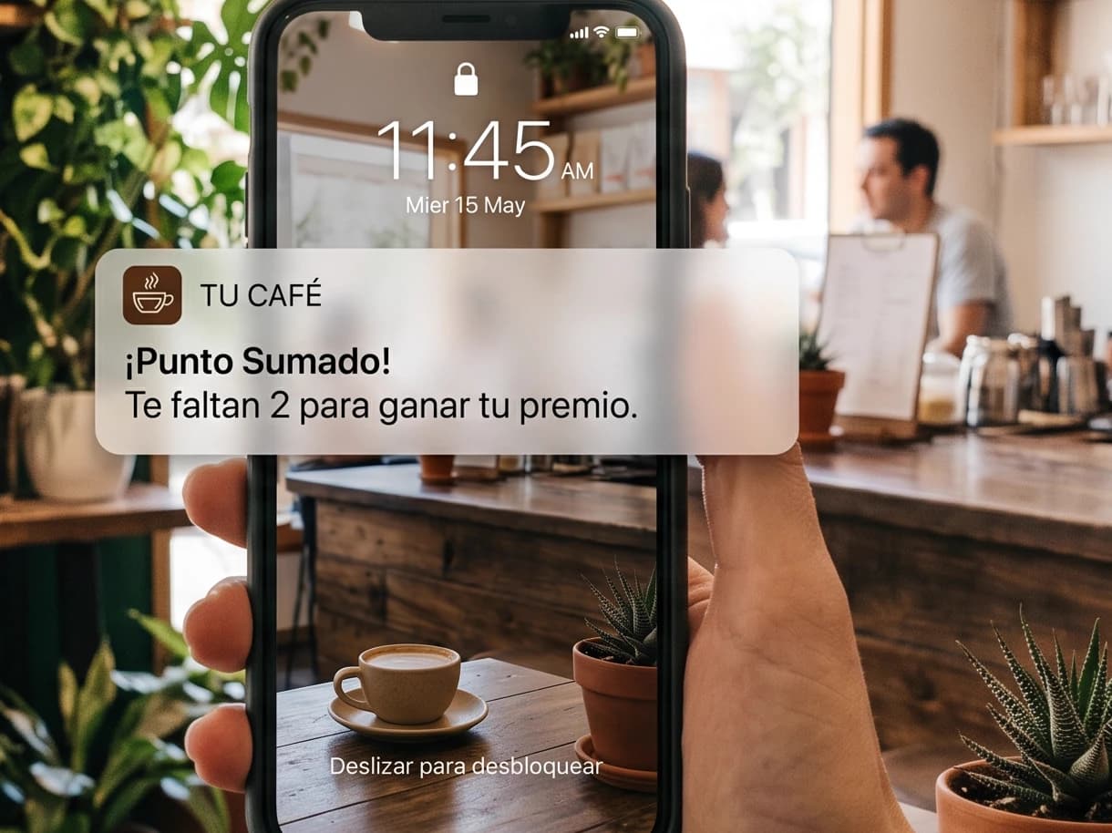 Notificación de fidelización en un teléfono